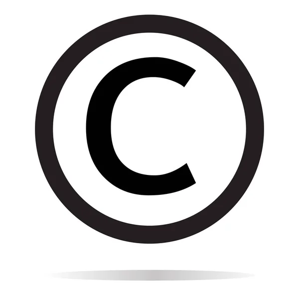 Copyright Icon White Background Copyright Sign — Stock Vector