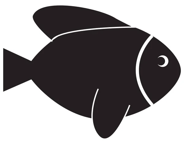 Icona Pesce Sfondo Bianco Segno Pesce Stile Piatto Segno Pesce — Vettoriale Stock
