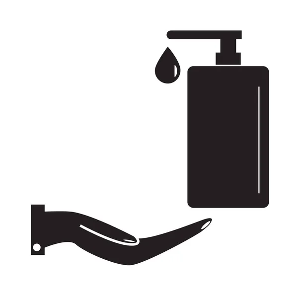 Hand Liquid Soap Icon White Background Flat Style Hand Antibacterial — Stock Vector