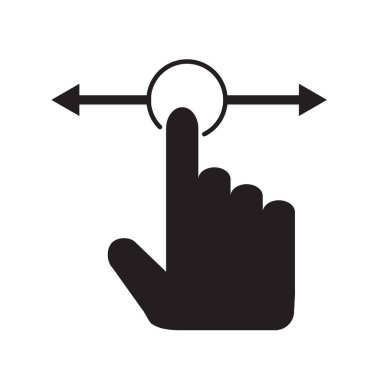 Beyaz arkaplanda hareket dokunuşu simgesi. Düz stil. Web sitesi tasarımınız, logonuz, uygulamanız ve UI için el kaydırma simgesi. Parmak izi sembolü. parmak dokunuşu işareti. 