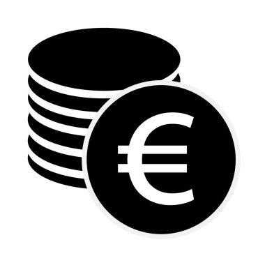 Beyaz arka planda Avro simgesi. Düz stil. Web sitenizin tasarımı, logosu, uygulaması ve UI için madeni para ve euro simgesi. Ödeme sistemi sembolü. Avrupa para birimi işareti. 