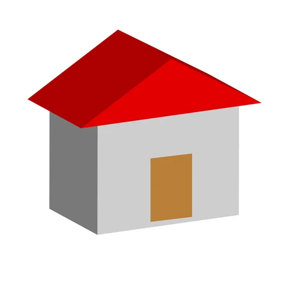 白い背景に3Dの家 フラットなスタイル ウェブサイトのデザイン アプリ Uiの3Dベクトル ホームシンボル 家抽象的な不動産のサイン — ストックベクタ