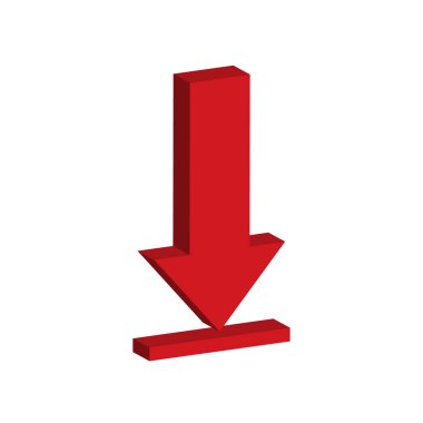 Beyaz arkaplanda Isometric indirme simgesi. Düz stil. Web sitenizin tasarımı, logosu, uygulaması ve UI için 3D simge indirin. indirme işareti. 