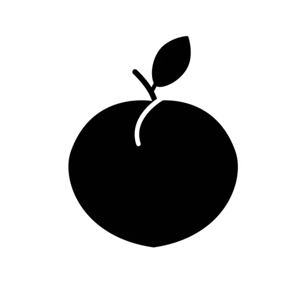 Pfirsichsymbol Auf Weißem Hintergrund Flachen Stil Pfirsichfrucht Symbol Für Ihre — Stockvektor