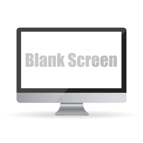 Pantalla en blanco del monitor del ordenador. Ilustración vectorial eps10 — Vector de stock