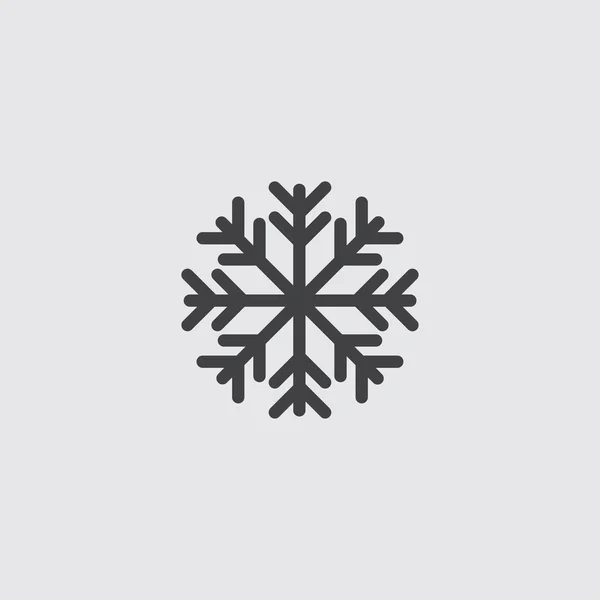 Ícone floco de neve em um design plano na cor preta. Ilustração vetorial eps10 — Vetor de Stock