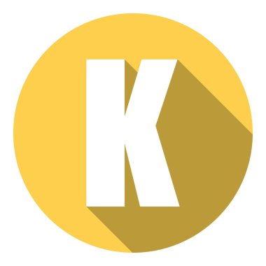 K harfi uzun bir gölge. Vektör çizim Eps10