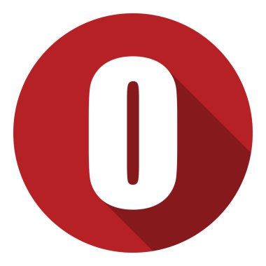 O harfi ile uzun bir gölge. Vektör çizim Eps10