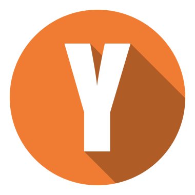 Y harfi uzun bir gölge. Vektör çizim Eps10