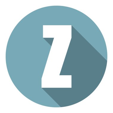 Harf Z with uzun bir gölge. Vektör çizim Eps10