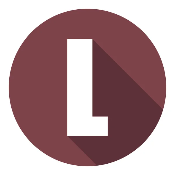 Lettre L avec une longue ombre. Illustration vectorielle EPS10 — Image vectorielle