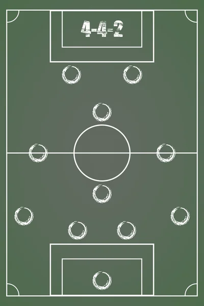 Совет, чтобы наметить стратегию футбола. 4-4-2 — стоковый вектор