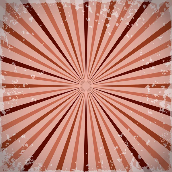 Sunburst fondo de rayos retro en rojo. Ilustración vectorial — Archivo Imágenes Vectoriales