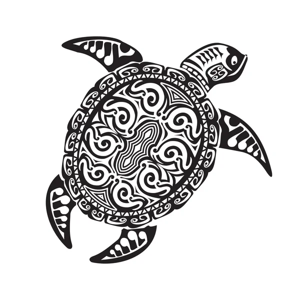 Tatouage de tortue dans le style maori. Illustration vectorielle EPS10 — Image vectorielle