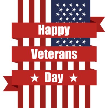 Gaziler günü kurdele ile ABD bayrağı. Vektör çizim