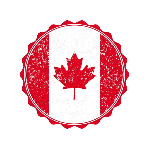 Sello de bandera de Canadá con grunge. Ilustración vectorial — Vector de stock