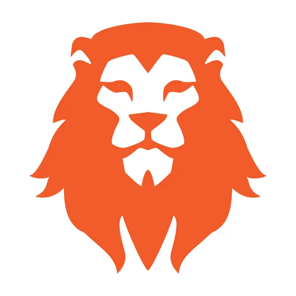 Aslan baş logo veya simge bir renk. Vektör çizim.