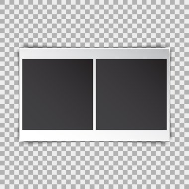 Fotoğraf çerçevesi şeffaf bir arka plan üzerinde gölge ile retro