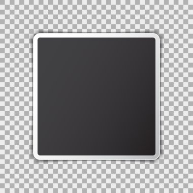 Kare, kağıt saydam arka plan üzerinde siyah boş poster mockup