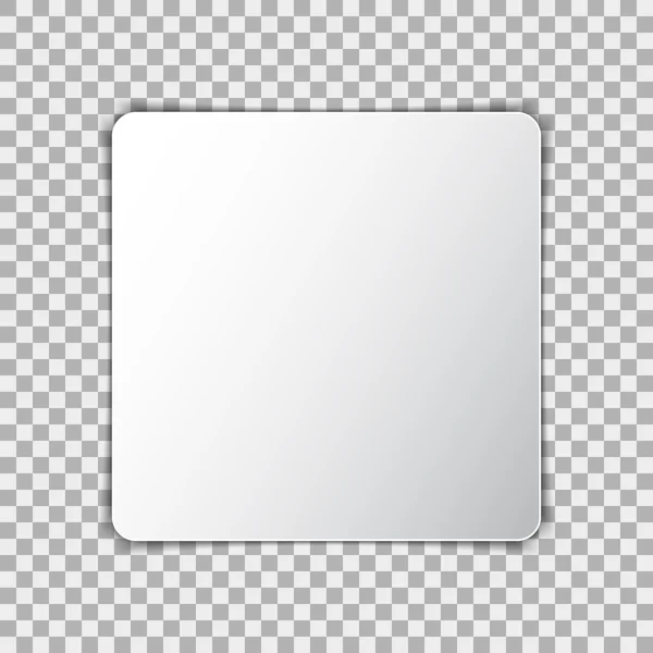 Kare, kağıt üzerinde şeffaf arka plan beyaz boş poster mockup — Stok Vektör