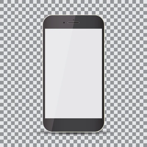 Boş ekran. Saydam bir arka plan üzerinde gerçekçi siyah smartphone
