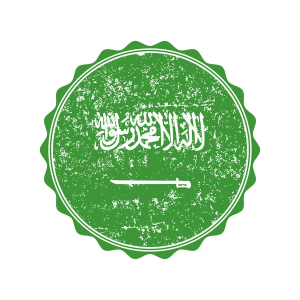 Sello de bandera de Arabia Saudita con grunge. Ilustración vectorial — Archivo Imágenes Vectoriales