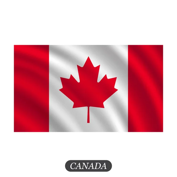 Acenando bandeira do Canadá em um fundo branco. Ilustração vetorial — Vetor de Stock