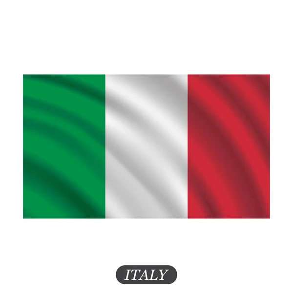 Sventolando bandiera Italia su sfondo bianco. Illustrazione vettoriale — Vettoriale Stock