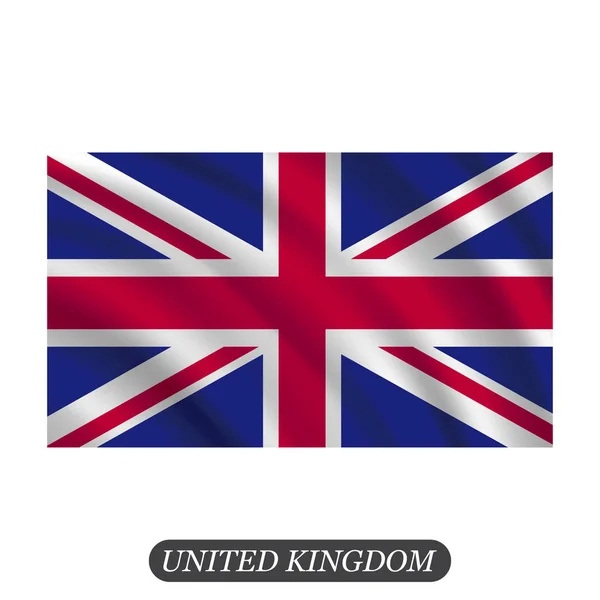 Waving UK flag on a white background. Vector illustration — Stock Vector