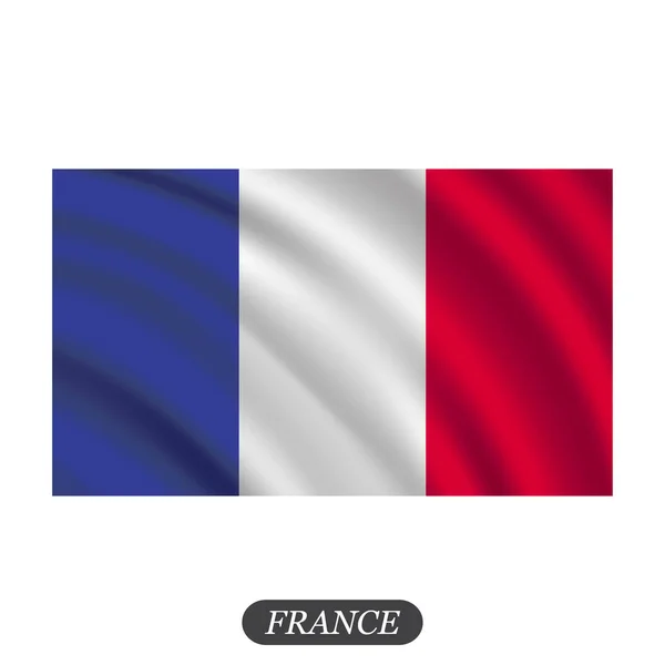白い背景にフランスの旗を振っています。ベクターイラスト — ストックベクタ