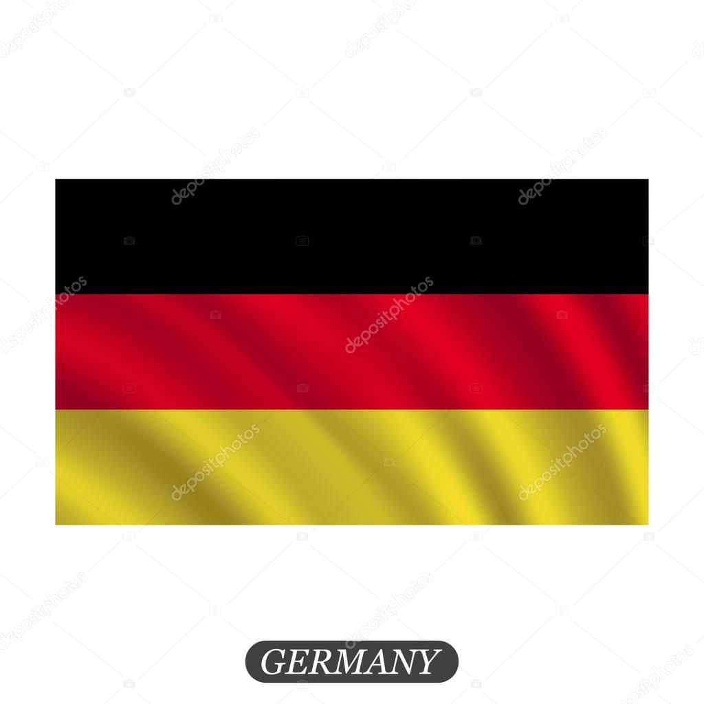 Waving Germany flag on a white background. Vector illustration