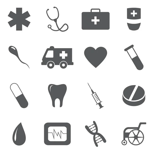 Gran conjunto de iconos médicos sobre un fondo blanco — Vector de stock