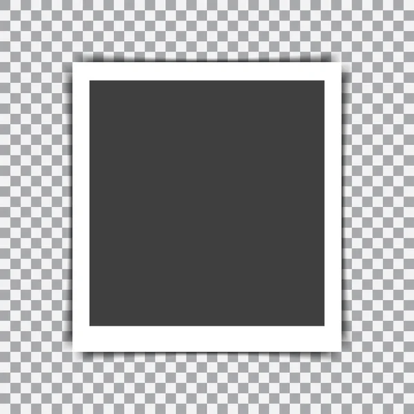 Retro Foto rámeček s stín na průhledném pozadí — Stockový vektor