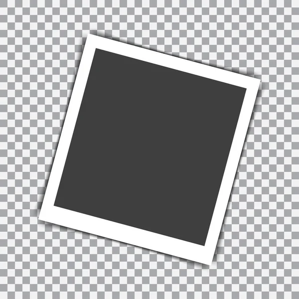 Retro Foto rámeček s stín na průhledném pozadí — Stockový vektor