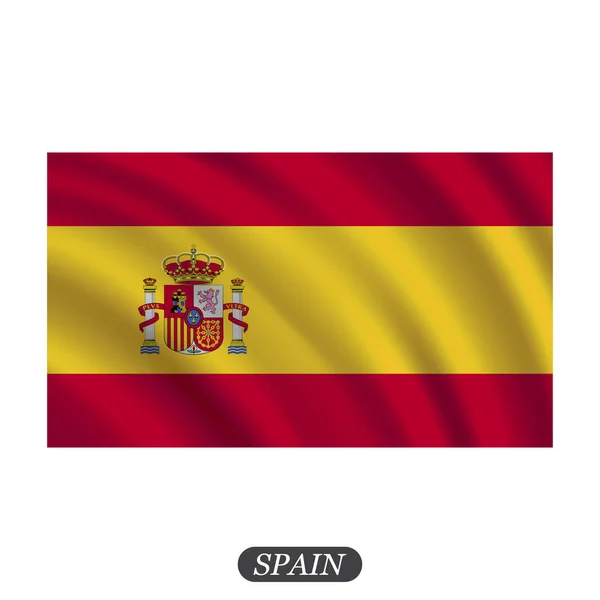 En agitant le drapeau d'Espagne sur fond blanc. Illustration vectorielle — Image vectorielle