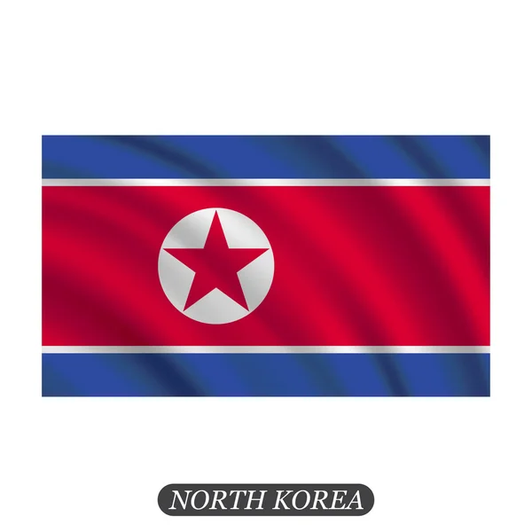 Acenando bandeira da Coreia do Norte em um fundo branco. Ilustração vetorial — Vetor de Stock