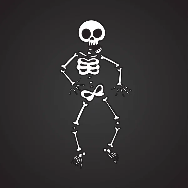 Funny skeleton on a black background. Vector illustration eps10 — Stock Vector