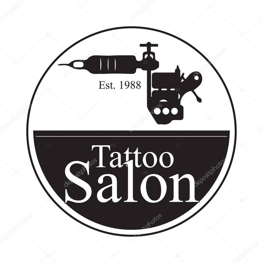 Tattoo salon logo on a white background. Vector illustration