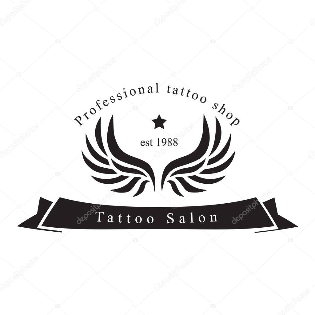 Tattoo salon logo on a white background. Vector illustration