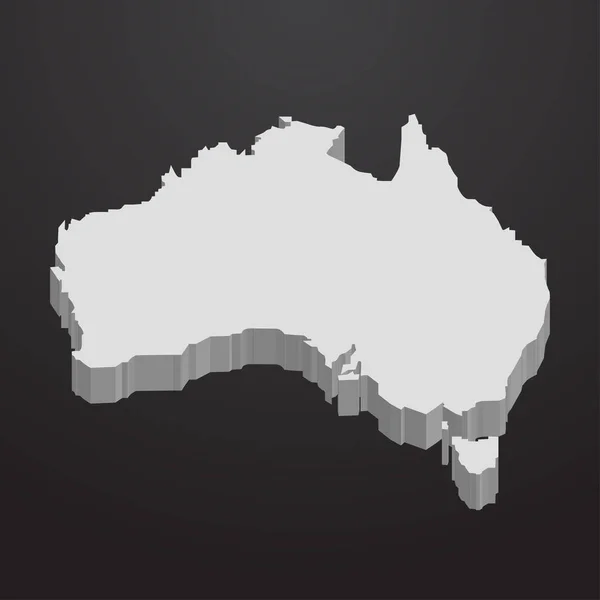 검은색 회색에서 호주 지도 3d 배경 — 스톡 벡터