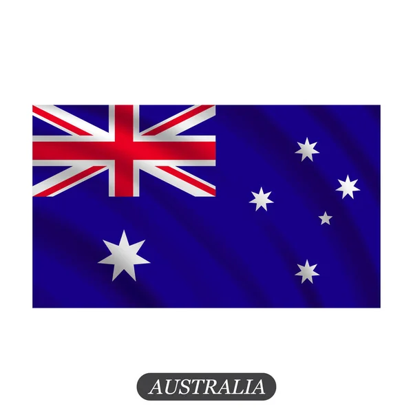오스트레일리아에는흰 바탕에 흔들리는 국기가 있다. 벡터 일러스트 — 스톡 벡터