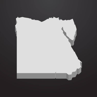 Mısır harita gri bir siyah arka plan 3d