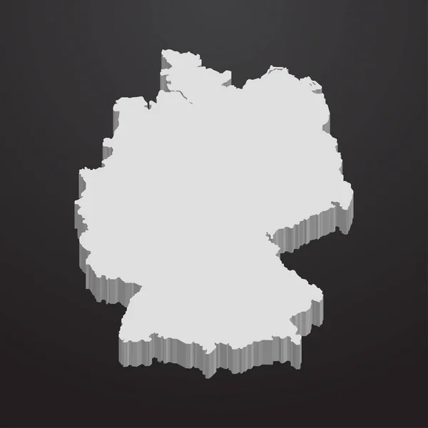 Allemagne carte en gris sur fond noir 3d — Image vectorielle