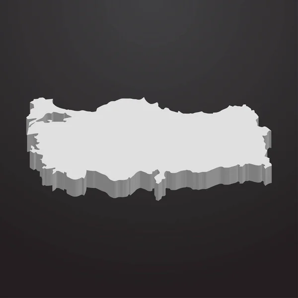 Truthahnkarte in grau auf schwarzem Hintergrund 3d — Stockvektor