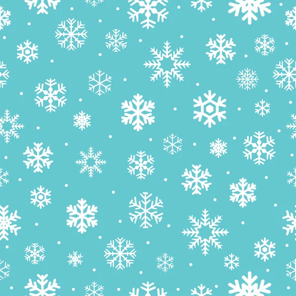Рождественский бесшовный узор со снежинками. Векторная иллюстрация — стоковый вектор