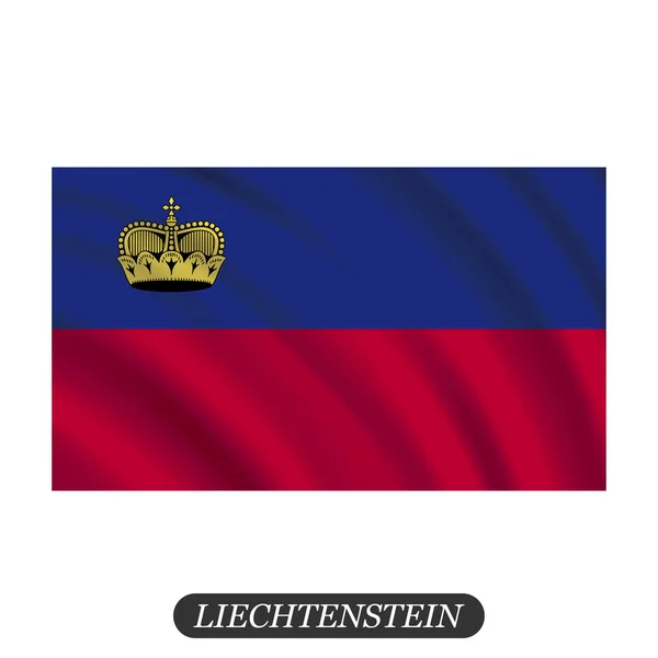 Viftande Liechtenstein flagga på en vit bakgrund. Vektorillustration — Stock vektor