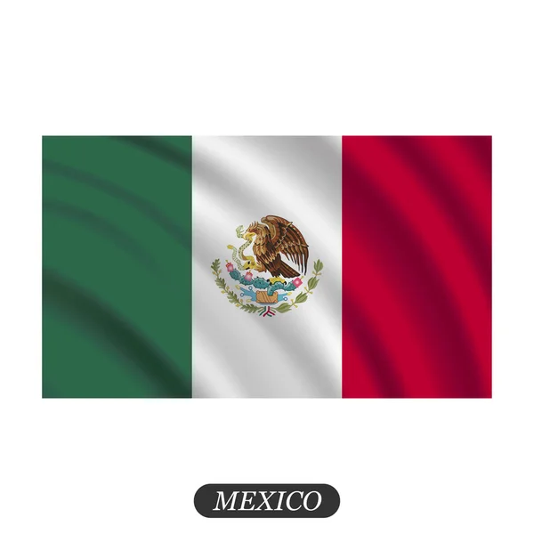 En agitant le drapeau mexicain sur fond blanc. Illustration vectorielle — Image vectorielle