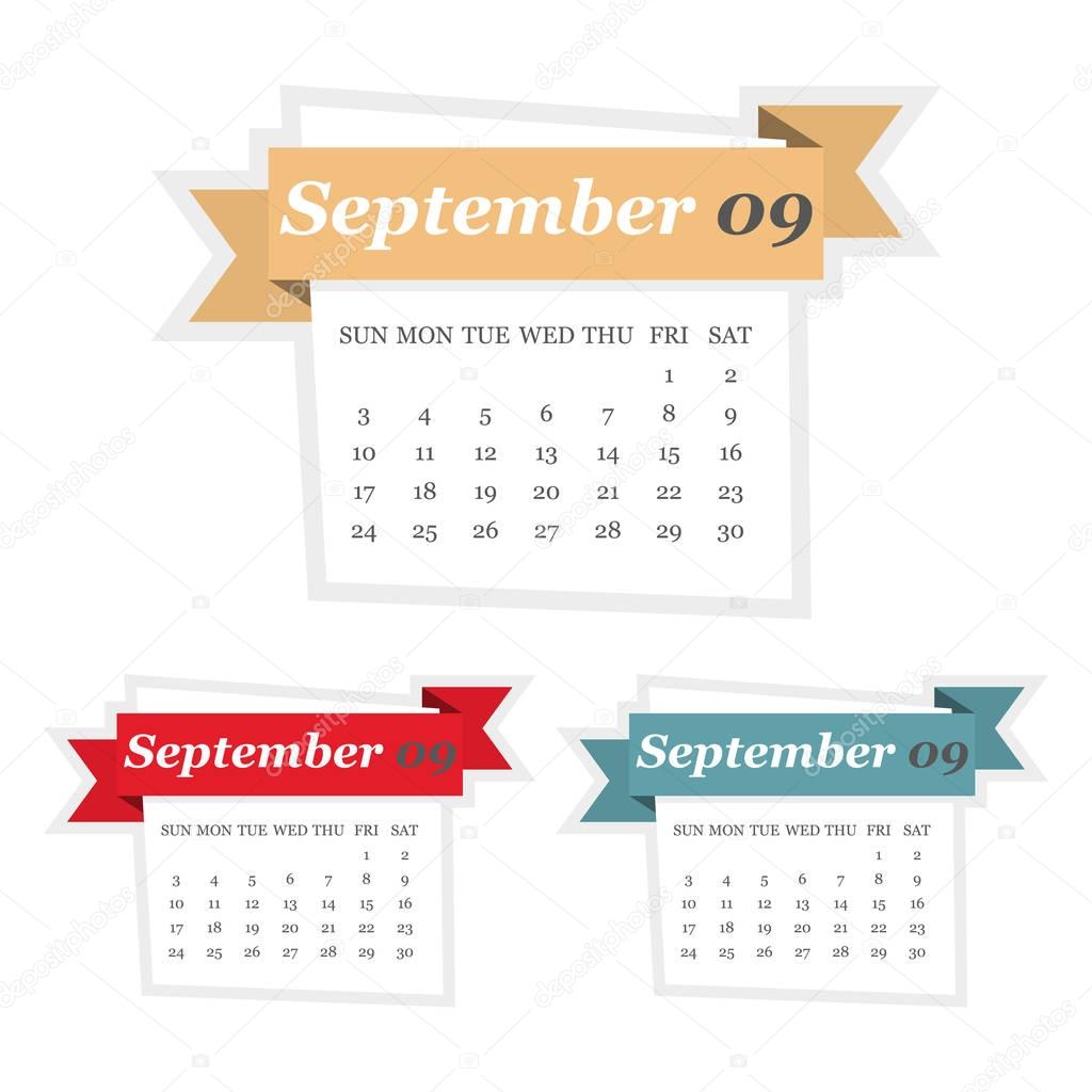 Set Of September 17 Calendar With Ribbon In A Flat Design Premium Vector In Adobe Illustrator Ai Ai Format Encapsulated Postscript Eps Eps Format Set Of September 17 Calendar With Ribbon In A Flat Design Premium Vector In Adobe Illustrator Ai Ai Format Encapsulated Postscript Eps Eps Format