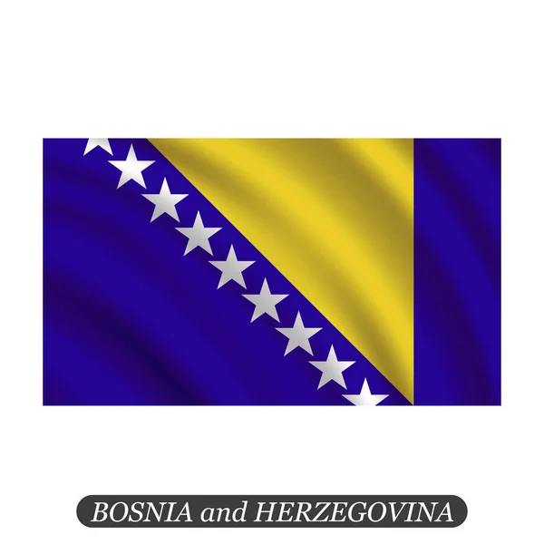 Machać flaga Bośni i Hercegowiny na białym tle. Ilustracja wektorowa — Wektor stockowy
