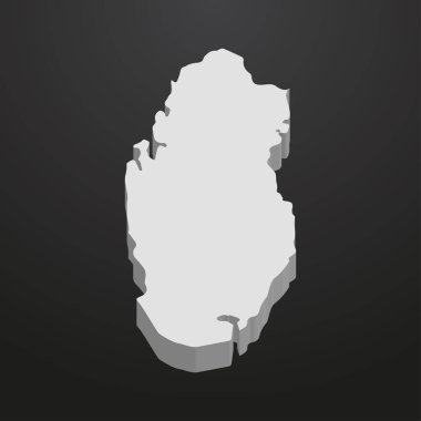 Katar harita gri bir siyah arka plan 3d